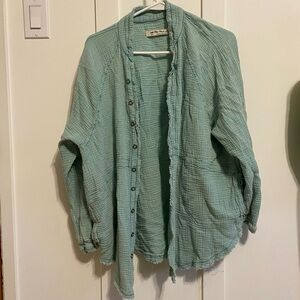 We The Free Seafoam Textured Shirt
